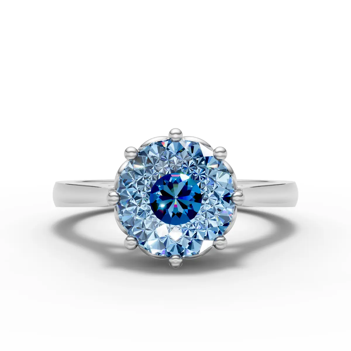 Blue Solitaire Ring